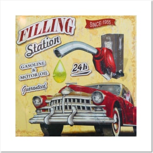 Filling Station, 1950's Style Posters and Art